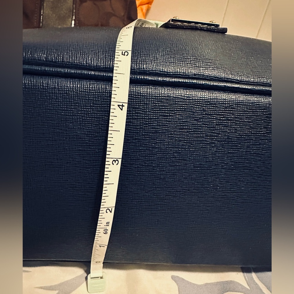 Dooney & Bourke Navy Leather Shoulder Bag with Gold Accents - Picture 11 of 11